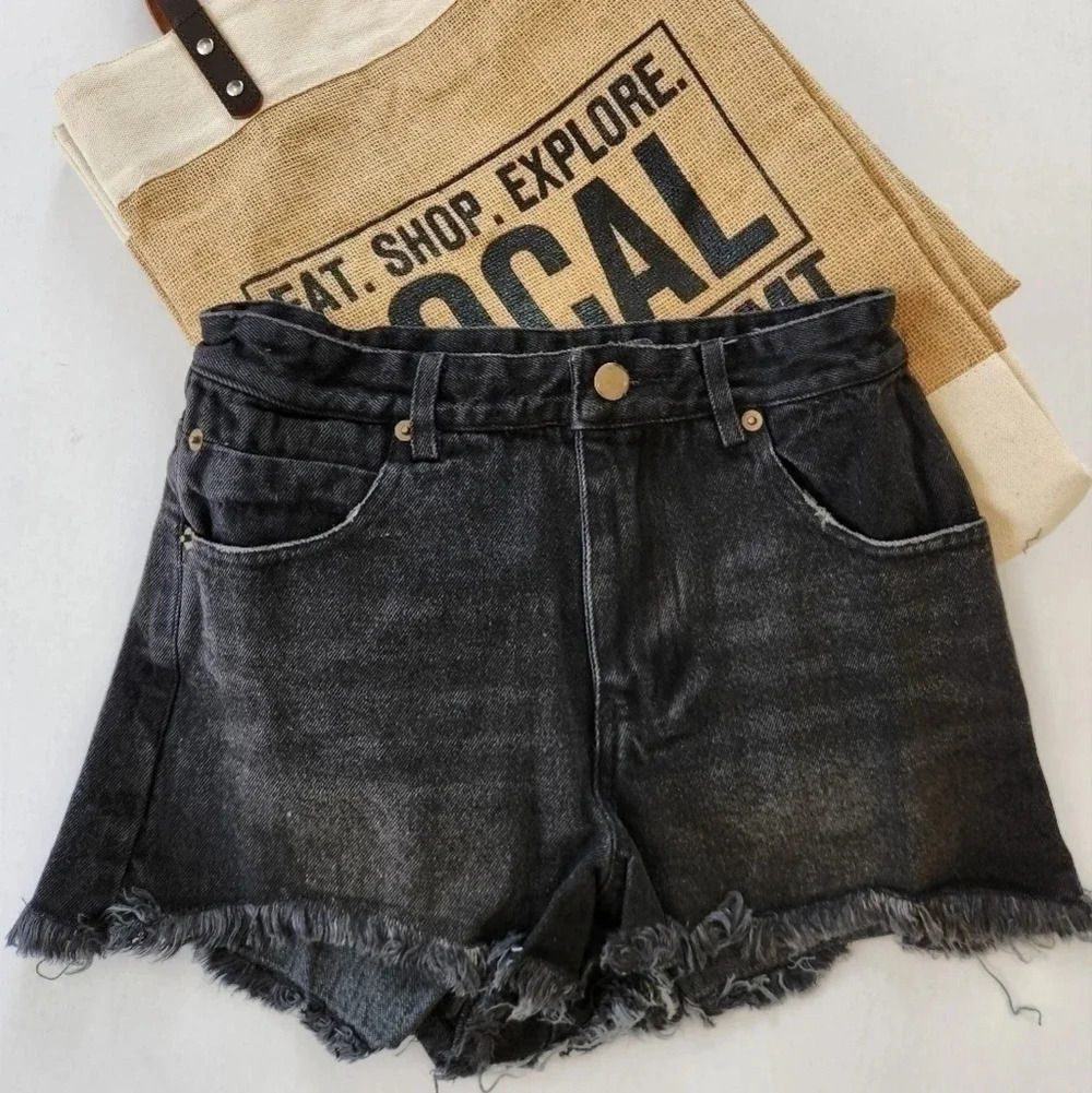 NWT || OLIVACEOUS || Denim cut-offs, Black, Sz 26
